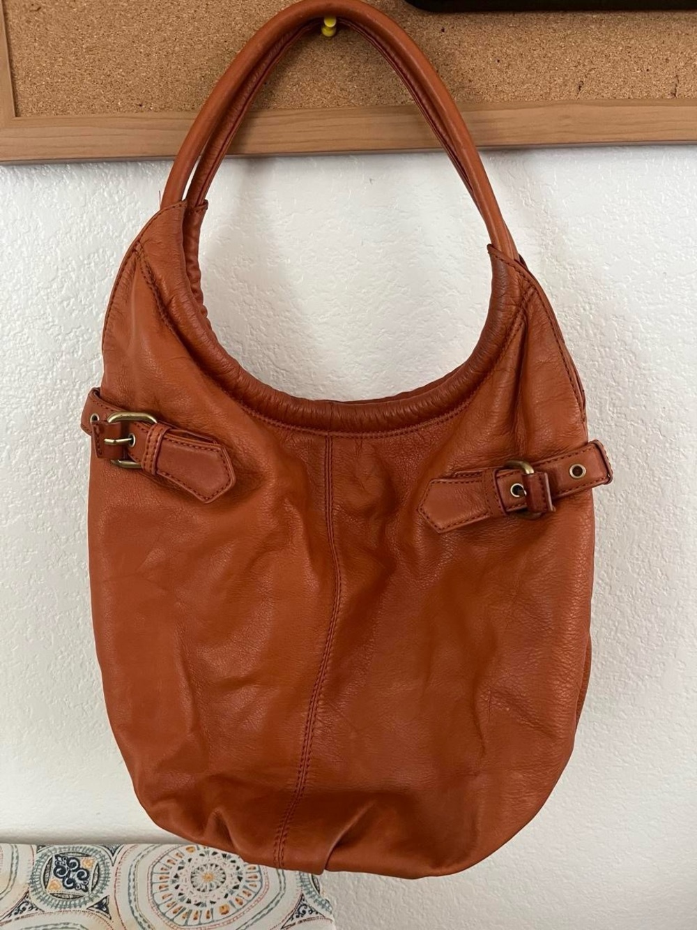 Kenneth Cole Tan Leather Hobo Bag - Classic Casual Style